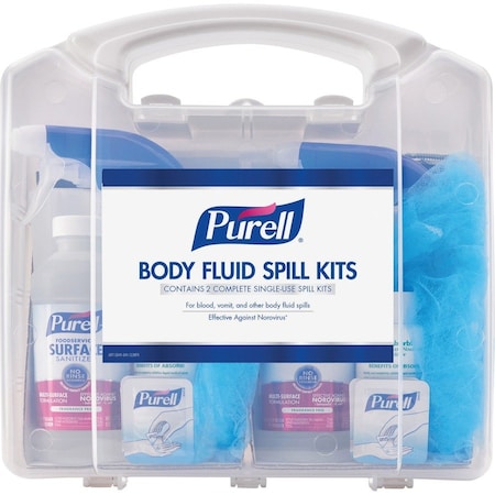 Spill Kit, 1 gal Volume Absorbed per Kit, 2 gal Capacity, Carrying Case, Clear, 22