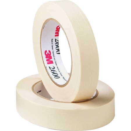 Masking Tape, 1 in. W x 60 yd. L, 0.94 in W x 60.1 yds L, 4.4 mil Thick, Natural Rubber Adhesive