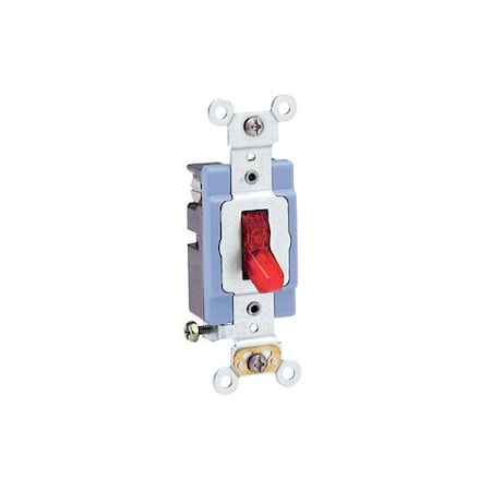Wall Switch, 1/2 hp, Toggle, 15 A, Red