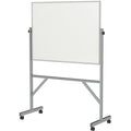 Dry Erase Board, Plastic, 78 1/4 in, 53 1/4 in, Aluminum Frame, White, Gloss