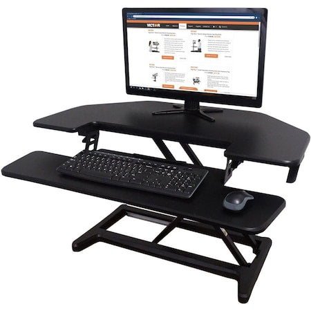 Standing Desk Converter, 28 in D X Yes H, 36 in W X Black
