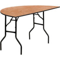 Half Round Folding Table, Wood Top, Wood Grain