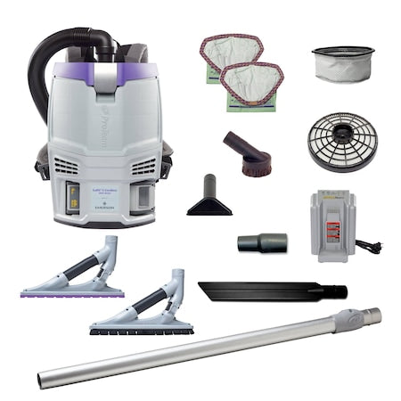 GoFit 3 Cordless 4Ah, 3 qt. Backpack Vacuum w/ ProBlade Hard Surface & Carpet Floor Tool Kit