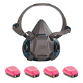 Half Mask Respirator Kit, 4 Cartridges Included, Organic Vapor (OV), P100 Combo Cartridge, Size L