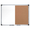Maya Combo Whiteboard/Cork Board, Wall Mount, 36"x48", Aluminum Frame