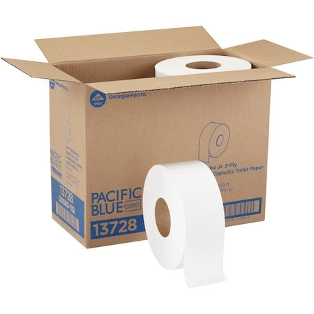 Pacific Blue Basic, Jumbo, 2 Ply, Continuous Sheets, White, 8 PK