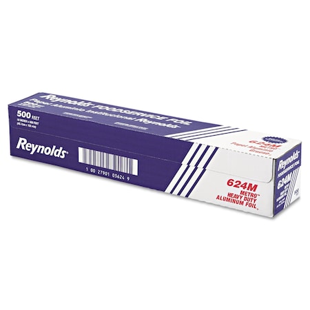 Metro Aluminum Foil Roll, Light Gauge, 18" x 500 ft., Silver
