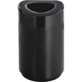 30 gal. Steel, Rigid Plastic Round Trash Can, Black