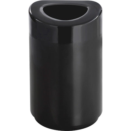 30 gal. Steel, Rigid Plastic Round Trash Can, Black