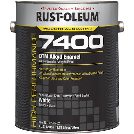 Interior/Exterior Paint, Semi-gloss, Oil Base, White, 1 gal