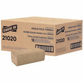 Genuine Joe Single Fold Paper Towels, 1 Ply, 250 Sheets, Natural, 4000 PK