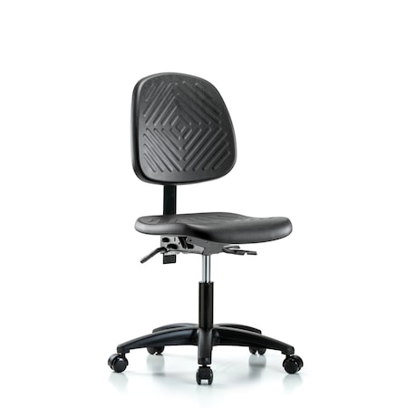 Desk Chair Desk Chair,Med,Poly,Bk,Casters, No Arms, 17"" to 22"" Height, Black; Blue