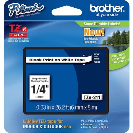Label/Ribbon Cartridge, White, Gloss, 1/4 in W