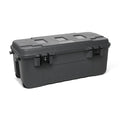 Stackable Storage Trunk W/ Lid, 27 gal, 37-1/4 in L x 18 in W x 14 in H, Charcoal, Plastic