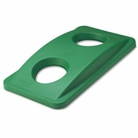 Slim Jim(R) 23 gal Bottle and Can Recycling Top, Dome Green, Plastic, 2 Openings 11 1/2 in W/Dia