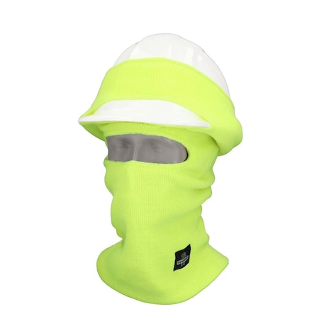 Hard Hat Face Mask, Acrylic Knit, Lime