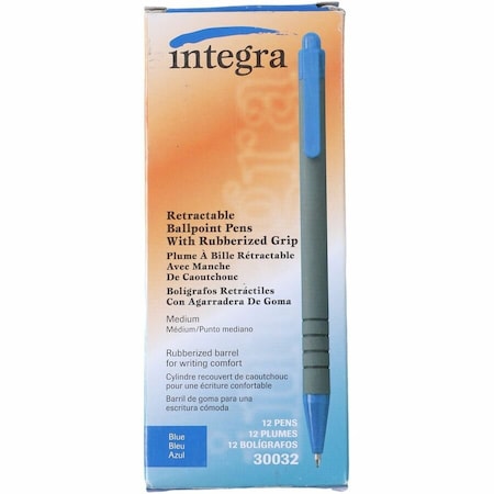 Pen, Blue Ink, Retractable, PK12