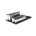 1/2 Inch Drive 6-Point Socket Set with Rails and Trays, 32-Piece 3/8 - 1-5/16 in.