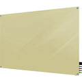 Dry Erase Board, Glass, 36 in, 48 in, No Frame Frame, Beige, Gloss