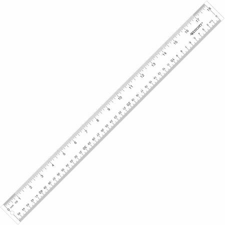 Ruler, 18 Inch, Clear Acrylic