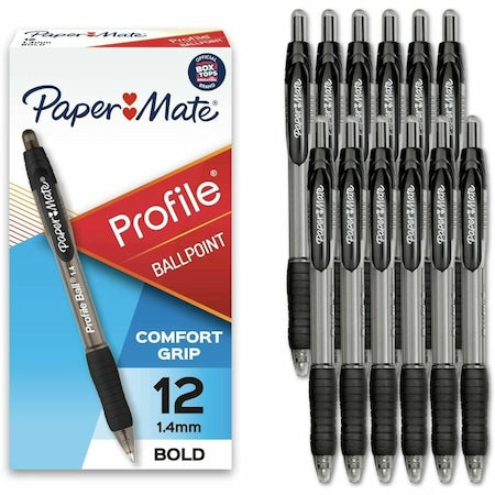 Retractable Ballpoint Pen, 1.4 mm, Blue PK12