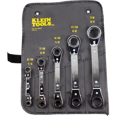 Reversible Ratcheting Box Wrench Set, 5-Piece