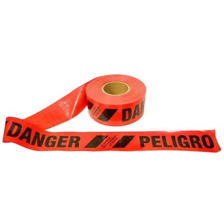 Barricade Tape, Danger/Peligro, 3" W, PK12