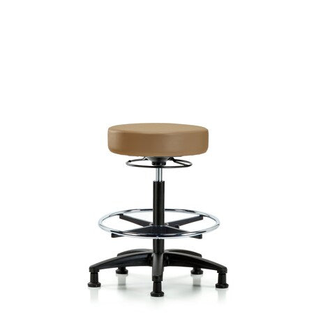 Vin Stool without Back-High Bench Height with Chr Foot Ring and Stat Glides in Taupe Trailblazer Vin