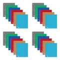 Case of Wirebound Notebooks, 11"x9", 3 Subject 3 Pkt, 120 sht, College Ruled w/margin, Asstd. Colors, PK24