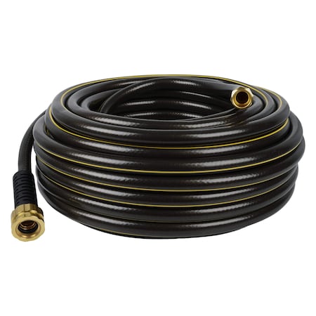 5/8 in ID x 100 ft L Heavy Duty Water Hose, PVC Tube, Black, Aluminum x Aluminum Fitting