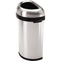 16 gal Round Indoor Metal Can, Brushed, Stainless Steel, 18.5 in