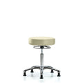 Vin Stool without Back Chrome-Medium Bench Ht with Stationary Glides in Adobe White Trailblazer Vin