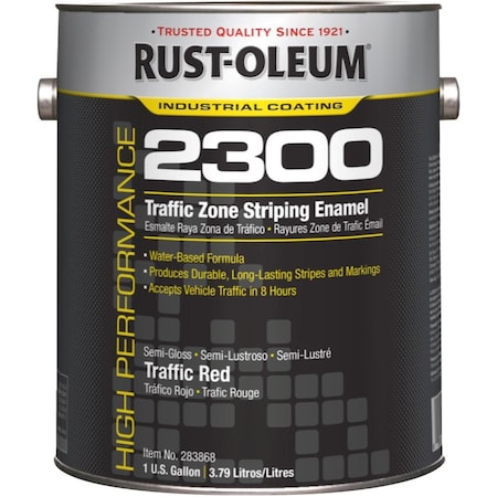 Traffic Zone Striping Paint, 1 gal., Traffic Red, Water -Based