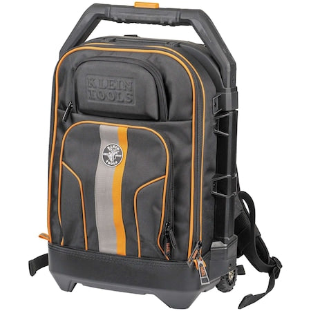 Backpack, Black/Orange, 1680d Ballistic Weave Body; Hard Molded Polypropylene Bottom