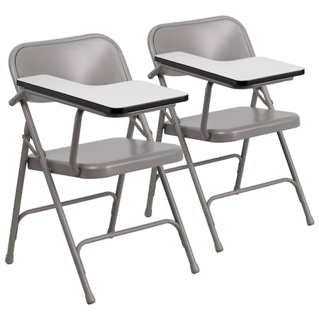Premium Steel Folding Chair with Right Handed Tablet Arm, PK2