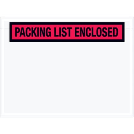Packing List Envelopes, Red, PK1000
