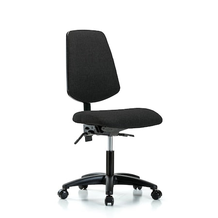 Desk Chair Fabric Desk Chair,Med,Bk,Casters,Blk, No Arms, 19"" to 24"" Height, Fabric, Black