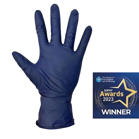455-A265, Disposable Gloves, 4 mil Palm, Nitrile, Powder-Free, XL, 100 PK, Blue