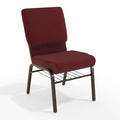 Fabric Church Chair w/Book Pouch, Brgundy