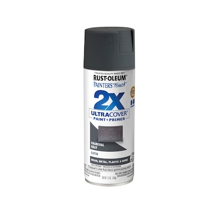 Spray Paint, Charcoal Gray, Solvent, 12 Oz