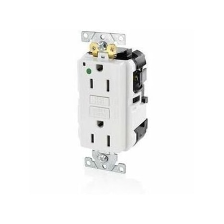 Lev-Lok GFCI 15A HG/PI White