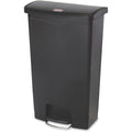 Slim Jim Step-On 18 gal Rectangular Slim-Profile Plastic Can, Black, Foot Pedal, Plastic, 13 in