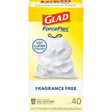 13 gal Trash Bags, 0.72 mil, White