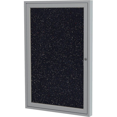 Enclosed Rubber Bulletin Board 36"x30", 1 Hinged Door