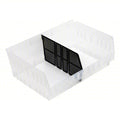 Plastic Long Bin Dividers, Black, 10 in L, 6 in H, 6 PK