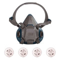 Half Mask Respirator Kit: Includes 4 Disk Filters, 6000 Series, Thermoplastic Elastomer, Size L