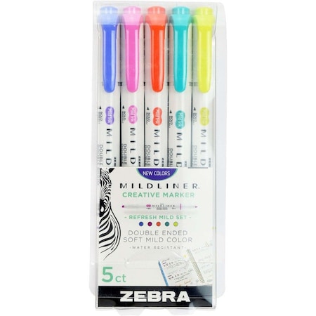 Mildliner Double Ended Highlighter Friendly Asst 5 Pack
