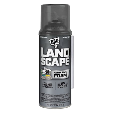 Landscape Adhesive Foam, 12 oz, Aerosol Can, Black, R-4