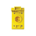 Watertight Locking Receptacle, L15-20R, 20 A, 250V AC, Three Phase, 3 Pole, Flush Mount, Yellow