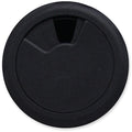 Grommet, Desk, 2 3/8 In Dia, 1 1/8 In H, Blk